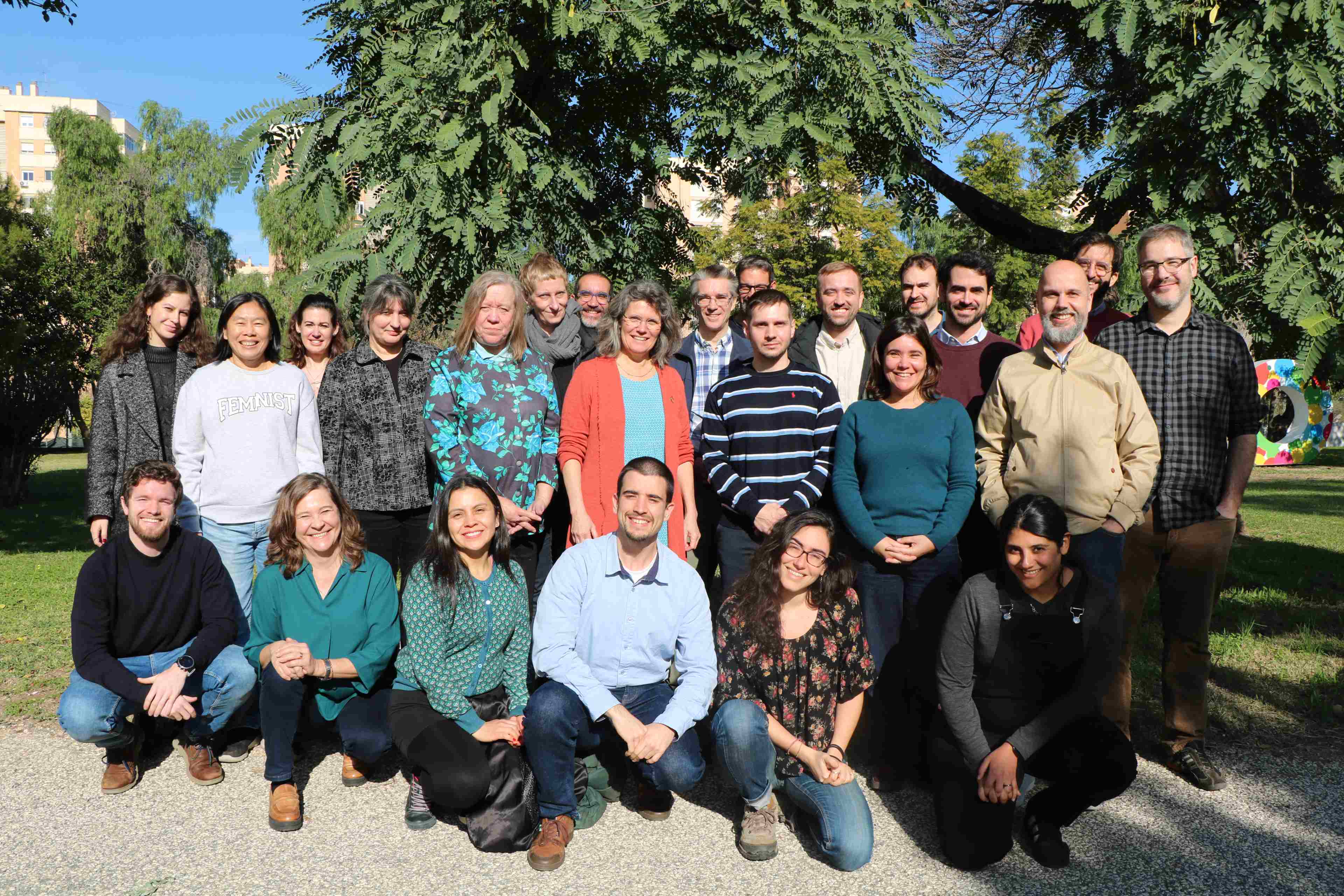 Group photo of the participants at the Soilguard event standing outside in the sun 