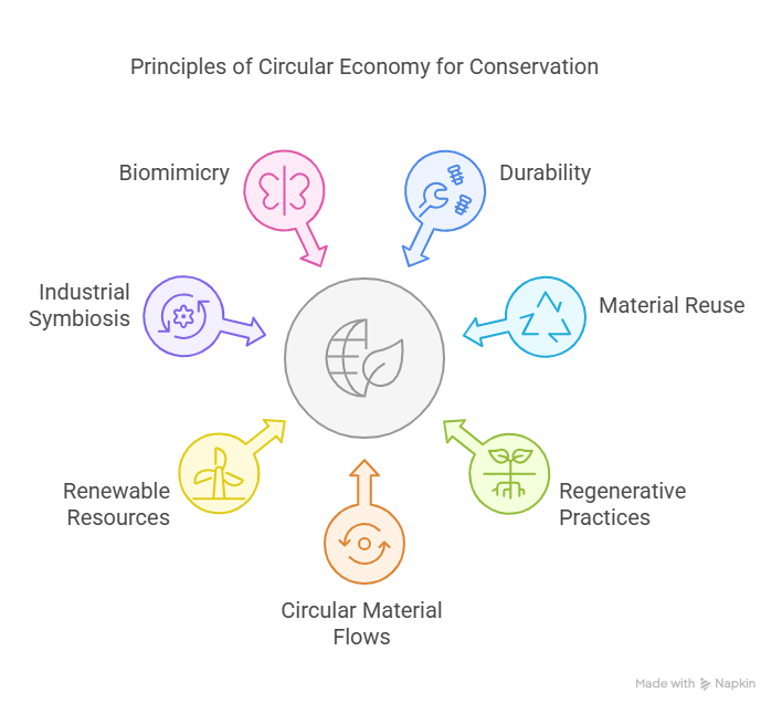 Principles of Circular Economy for Conservation Diagram by David Pérez-Castillo